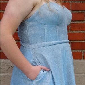 Metallic A-line Mini Dress